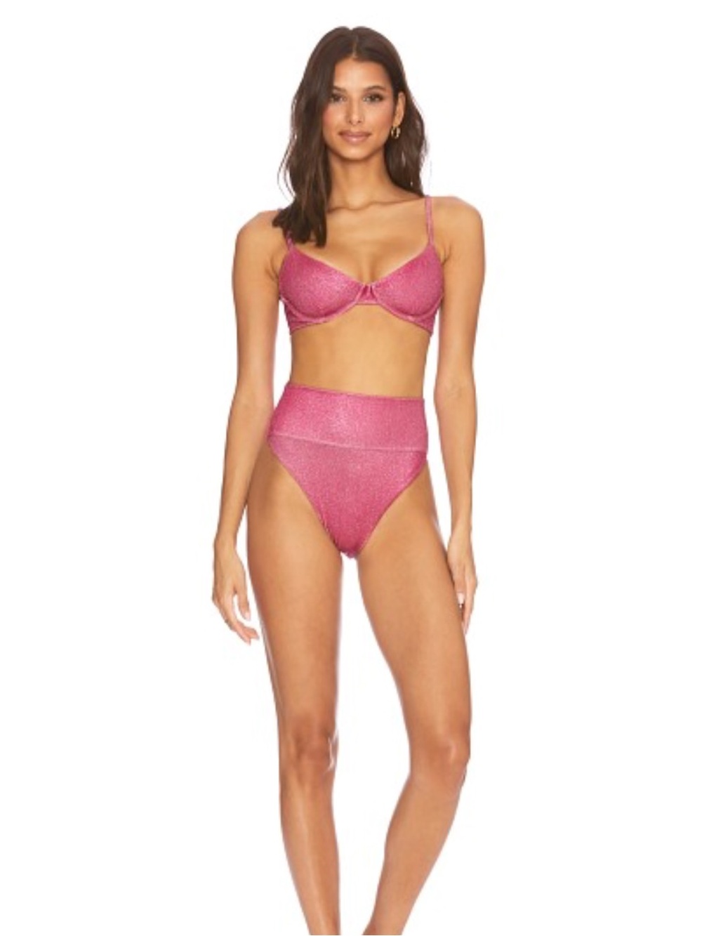 Beach Riot Shimmer Underwire Bikini Set - Pink
